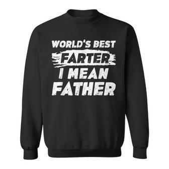 Father's Day Retro Dad World's Best Farter I Mean Father Sweatshirt - Monsterry