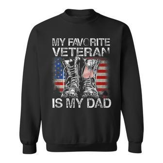 My Favorite Veteran Is My Dad Veteran Flag Sweatshirt - Monsterry