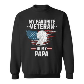 My Favorite Veteran Is My Papa Kids Veterans Day Sweatshirt - Monsterry AU