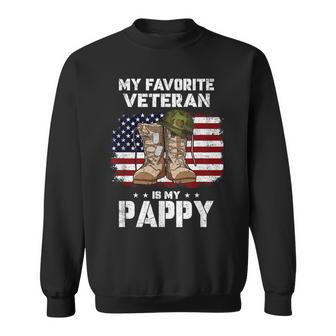 My Favorite Veteran Is My Pappy American Flag Veterans Day Sweatshirt - Monsterry UK