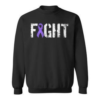 Fight Hodgkins Lymphoma Cancer Military Purple Ribbon Sweatshirt - Monsterry UK