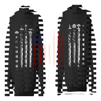 Fighter Jet Airplane American Flag Patriotic 4Th Of July Men Sweatshirt | Mazezy