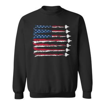 Fighter Jet Airplane Usa Flag 4Th Of July Patriotic Mens Sweatshirt - Monsterry