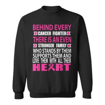 Fighter And Strong Family Breast Cancer Awareness Cancer Sweatshirt - Seseable