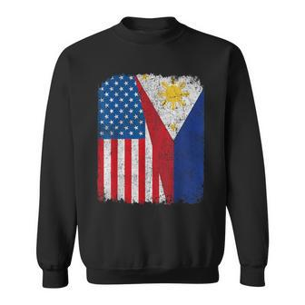Filipino American Flag Half Usa Philippines Root Proud Sweatshirt - Monsterry