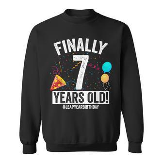 Finally 7 Years Old February 29Th Leap Year Birthday Sweatshirt - Seseable