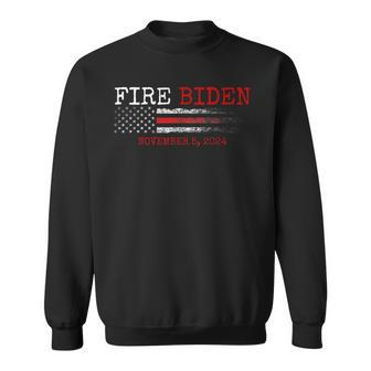 Fire Biden Elect Trump President 2024 Vintage American Flag Sweatshirt | Mazezy