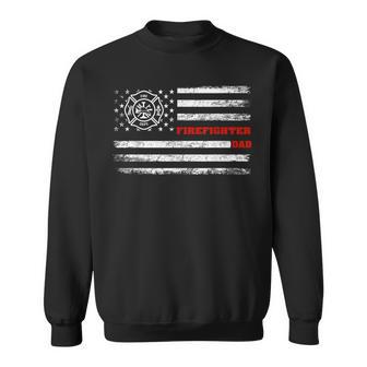 Firefighter Maltese Cross Retro Usa Flag For Dad Sweatshirt - Monsterry UK