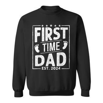 First 1St Time Dad Est 2024 New Dad First Father's Day Sweatshirt - Monsterry DE