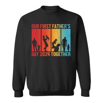 Our First Father Day 2024 Together Vintage Dad Daddy Father Sweatshirt - Thegiftio UK