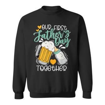 Our First Fathers Day Together 2024 Baby Dad And Son Sweatshirt - Thegiftio UK