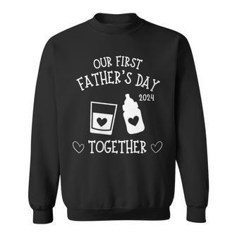 Our First Father's Day Together 2024 Dad Whiskey Lover Men's Sweatshirt - Thegiftio UK