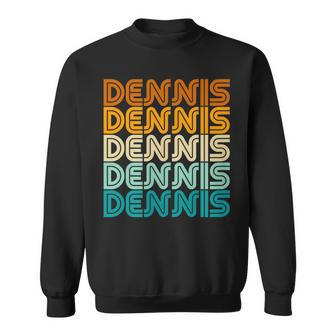First Name Dennis Vintage Retro Sunset Style Sweatshirt - Monsterry UK