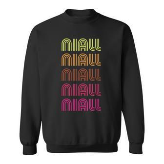 First Name Niall Funky Retro Vintage Disco Sweatshirt - Thegiftio UK