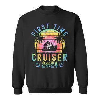 First Time Cruiser 2024 Retro Cruise Family Friend Vacation Sweatshirt | Mazezy