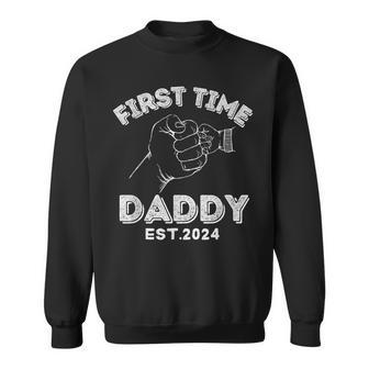 First Time Dad Baby Ideas For New Daddy Fathers Day Sweatshirt - Monsterry UK