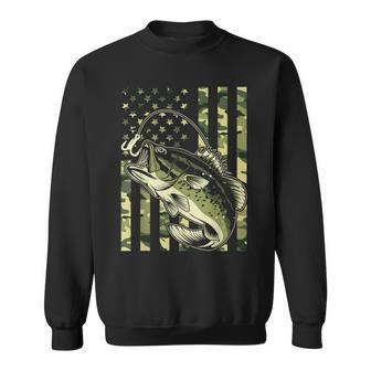 Fishing For Bass Fish Fisherman Fishing Camouflage Sweatshirt - Monsterry