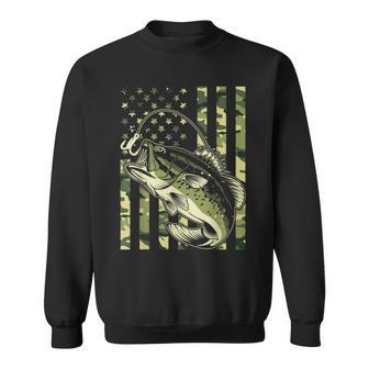 Fishing For Bass Fish Fisherman Fishing Camouflage Sweatshirt - Monsterry AU