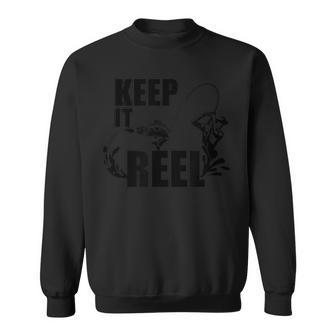 Fishing Keep It Reel Fishing Dark Graphic Sweatshirt - Monsterry