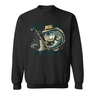 Fishing Reel Cool Grandpa Fathers Day Bass Dad Sweatshirt - Seseable