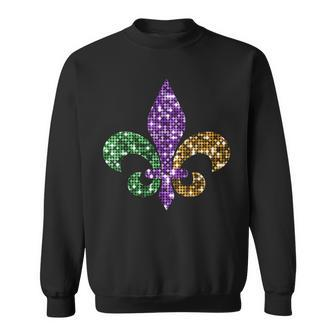 Fleur De Lis Mardi Gras Symbol Louisiana Carnival New Orlean Sweatshirt - Seseable