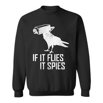 If It Flies It Spies Conspiracy Theory Birds Aren’T Real Sweatshirt - Monsterry