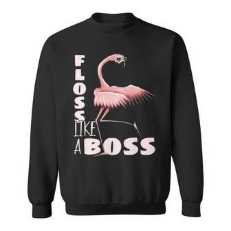Floss Like A Boss Flamingo Flossing Bird Sweatshirt | Mazezy