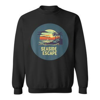 Flucht Am Meer Mit Palmen Und Sonnenuntergang Für Sommerfans Sweatshirt - Seseable
