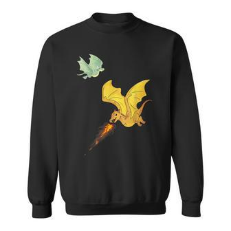 Flying Dragons & Flames Lizard Wyverns Sweatshirt - Monsterry CA