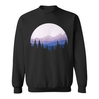Forest Scene Mountain Silhouette Sweatshirt - Monsterry AU