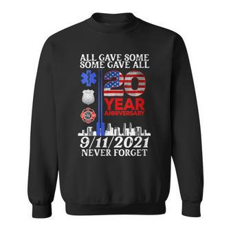 Never Forget 911 20Th Anniversary Patriot Day 2001 Flag Usa Sweatshirt - Monsterry DE