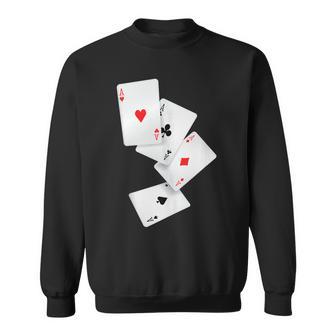 Four Aces Poker Pro Lucky Player Winner Costume Hand Sweatshirt - Monsterry DE