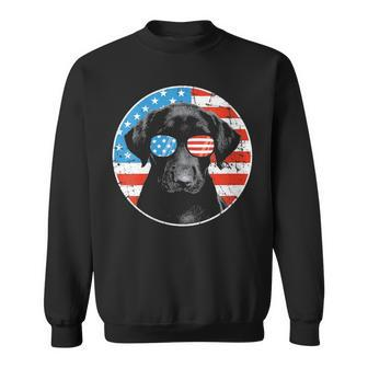 Fourth Of July Dog American Flag July 4Th Labrador Retriever Sweatshirt | Mazezy