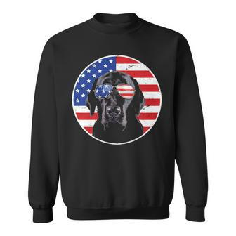 Fourth Of July Dog American Flag July 4Th Labrador Retriever T Sweatshirt | Mazezy