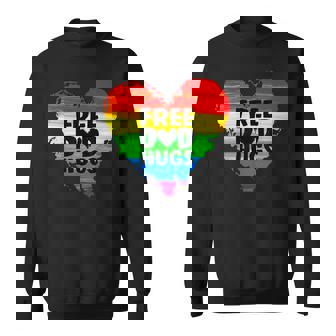 Free Dad Hugs Lgbt Gay Pride Parade Rainbow Flag Fathers Day Sweatshirt - Thegiftio