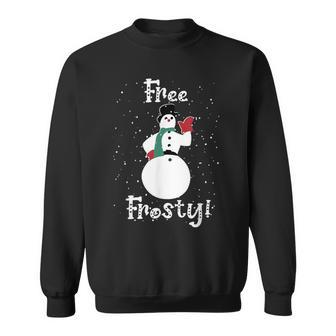 Free Frosty Snowman In Winter Snows White Sweatshirt - Monsterry