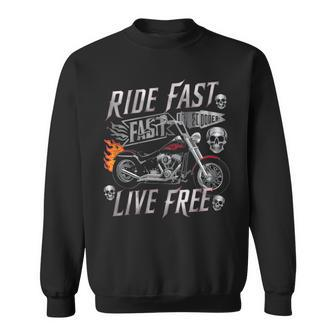 Freedom Riders Apparel Ride Fast Live Free Graphic Sweatshirt - Monsterry