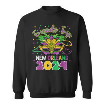 Friends Trip New Orleans 2024 Mardi Gras Masked Sweatshirt - Seseable