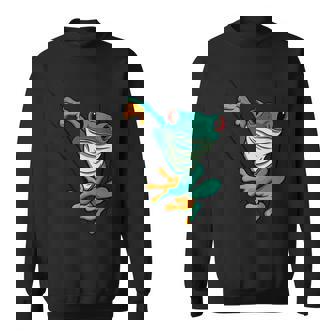 Frog Animal Motif Animal Print Frog Sweatshirt - Monsterry