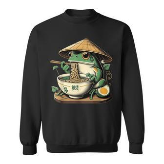 Frog Eating Ramen Kawaii Neko Japanese Noodles Anime Lovers Sweatshirt - Seseable
