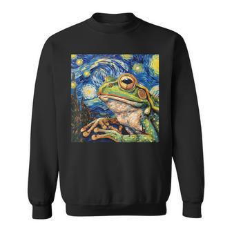 Frog Toad Van Gogh Style Starry Night Sweatshirt - Monsterry