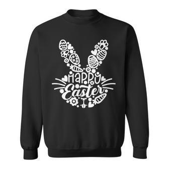 Frohe Ostern Sweatshirt mit Hasengesicht für Herren, Damen und Kinder - Seseable