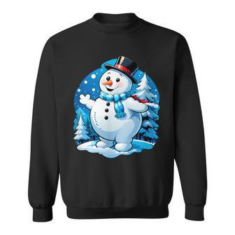 Frosty Friends Christmas Snowman In Winter Wonderland Sweatshirt - Seseable