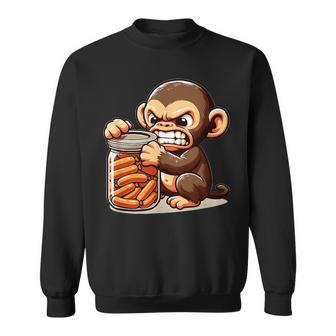 Frustrierter Monkey Will Sausage Sweatshirt - Seseable