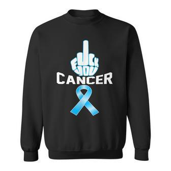 Fuck You Cancer Sucks Blue Ribbon Prostate Awareness T Sweatshirt - Monsterry CA