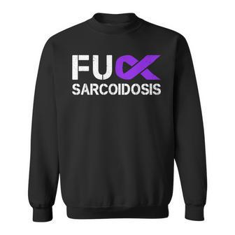 Fuck Fu Sarcoidosis Awareness Month Purple Ribbon Support Sweatshirt - Monsterry