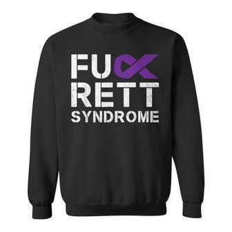 Fuck Rett Syndrome Awareness Purple Ribbon Warrior Fighter Sweatshirt - Monsterry CA