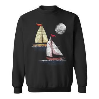 Full Moon Sea Sailboat Sail Ocean Nautical Sailor Sailing Sweatshirt - Monsterry DE