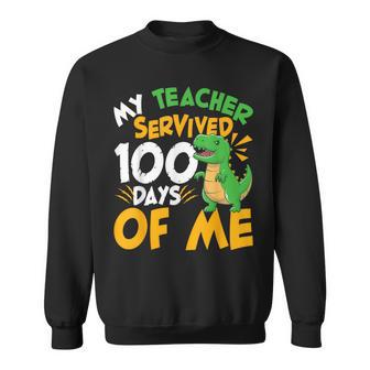 100 Days Of School Dinosaur 100Th Day Of School Boys Sweatshirt - Monsterry CA