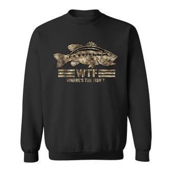 Bass Fishing Camo Wtf Where's The Fish Sweatshirt - Monsterry CA